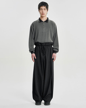 Load image into Gallery viewer, AJOBYAJO Cotton Twill One Tuck Pants Black