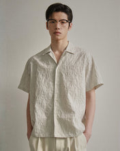 Load image into Gallery viewer, N. Archive Airy Stripe Open Collar Shirt Ivory
