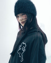 Load image into Gallery viewer, OJOS Double Strap Angora Beanie Black