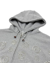 Load image into Gallery viewer, PLASMA SPHERE Floral Applique Hooded Jumper Grey