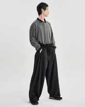 Load image into Gallery viewer, AJOBYAJO Cotton Twill One Tuck Pants Black