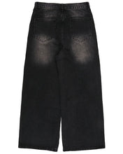 Load image into Gallery viewer, DWSE Double Washed Wide Denim Pants Washed Black