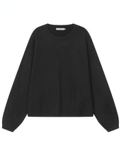Load image into Gallery viewer, Adlielos Grid Round Neck Knit Black