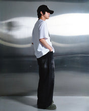 Load image into Gallery viewer, DWSE Double Washed Wide Denim Pants Washed Black