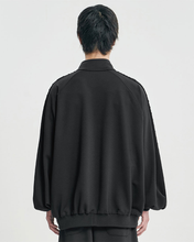 Load image into Gallery viewer, AJOBYAJO Multi Lace Trim Raglan Track Jacket Black