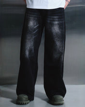 Load image into Gallery viewer, DWSE Double Washed Wide Denim Pants Washed Black