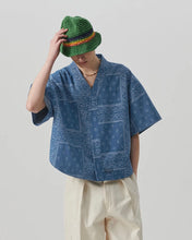 Load image into Gallery viewer, N. Archive Vintage Bandana Denim 1/2 Shirt Light Blue