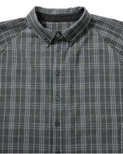 Load image into Gallery viewer, AJOBYAJO Cropped Sculpted Raglan Check Shirt Charcoal