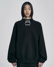 Load image into Gallery viewer, AJOBYAJO Raglan High Neck Arch Logo Sweatshirt Black