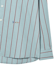 将图片加载到图库查看器,N. Archive Lux Fabric Stripe Cotton Shirt Blue