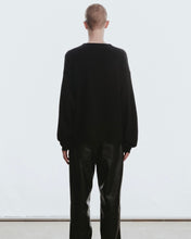 Load image into Gallery viewer, Adlielos Grid Round Neck Knit Black