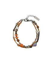 Load image into Gallery viewer, AJOBYAJO Brown Light Beads Layered Bracelet