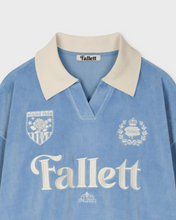 Load image into Gallery viewer, Fallett Velour Collar Sweatshirt Melange Sky Blue