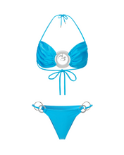 Load image into Gallery viewer, METALBELLY Metal Circle Bikini Blue