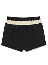 Load image into Gallery viewer, Kijun Frill Jersey Shorts Black Ivory