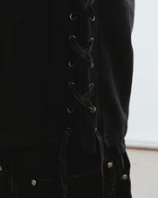 Load image into Gallery viewer, Adlielos Side Lace-Up Sweatshirt Black