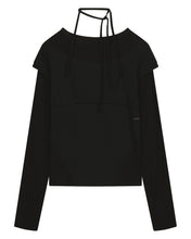 Load image into Gallery viewer, OJOS Halter Strap Long Sleeve Black