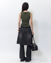 Load image into Gallery viewer, BLR Raw Cut Denim Skirt Pants Grey