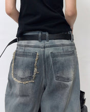 Load image into Gallery viewer, BLR Destroyed Vintage Oil Washing Denim Pants Light Blue