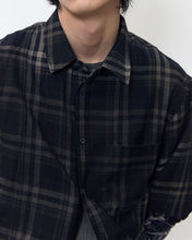 Load image into Gallery viewer, BLR Vintage Faded Check Shirt Dark Navy
