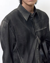 将图片加载到图库查看器,BLR Oil Wash Relaxed Shirt Black