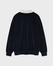 Load image into Gallery viewer, Fallett Velour Collar Sweatshirt Navy