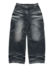Load image into Gallery viewer, BLR Embossed Wave Washing Wide Denim Pants Light Blue