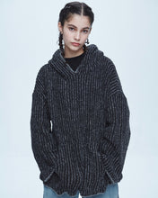 Load image into Gallery viewer, Sserpe Braids Knit Hoodie Charcoal
