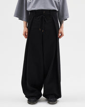 Load image into Gallery viewer, AJOBYAJO One Tuck Oversized Cotton Pants Black
