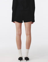 Load image into Gallery viewer, Kijun Frill Jersey Shorts Black Ivory