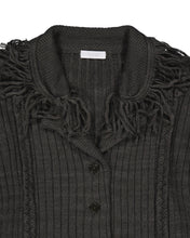 Load image into Gallery viewer, OJOS Tassel Collar Knit Cardigan Charcoal