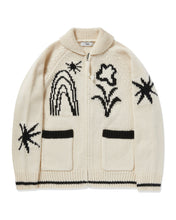 Load image into Gallery viewer, Fallett Drawing Garden Cowichan Knit Zip-Up Ivory