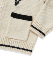 Load image into Gallery viewer, Fallett Drawing Garden Cowichan Knit Zip-Up Ivory