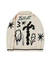 Load image into Gallery viewer, Fallett Drawing Garden Cowichan Knit Zip-Up Ivory