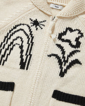 Load image into Gallery viewer, Fallett Drawing Garden Cowichan Knit Zip-Up Ivory