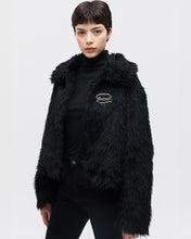 Load image into Gallery viewer, Fallett Eco Fur Cropped Jacket Black
