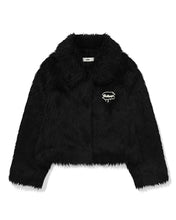 Load image into Gallery viewer, Fallett Eco Fur Cropped Jacket Black