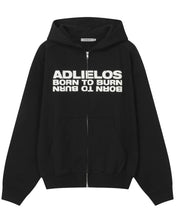 Load image into Gallery viewer, Adlielos Born To Burn Cover Zip-Up Hoodie Black