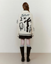Load image into Gallery viewer, Fallett Drawing Garden Cowichan Knit Zip-Up Ivory