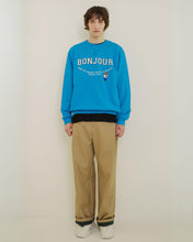 Load image into Gallery viewer, ILP New Parisian Dog Suede Logo Sweatshirt Blue