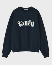 Load image into Gallery viewer, Fallett Mini Boucle Flower Sweatshirt Navy