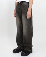 Load image into Gallery viewer, DWSE Washed Wide Denim Pants Charcoal