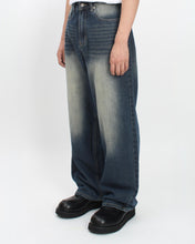 Load image into Gallery viewer, DWSE Washed Wide Denim Pants Blue
