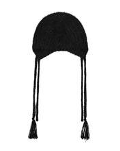 Load image into Gallery viewer, OJOS Double Strap Angora Beanie Black