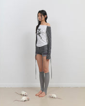 Load image into Gallery viewer, OJOS Star Raglan Long Sleeve Top Charcoal