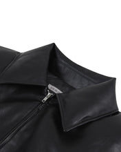 Load image into Gallery viewer, Adlielos Robust Faux Leather Puffer Jacket Black