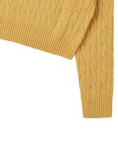 Load image into Gallery viewer, ILP New Parisian Cashmere Cable Crop Knit Yellow
