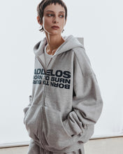 Load image into Gallery viewer, Adlielos Born To Burn Cover Zip-Up Hoodie Melange Grey