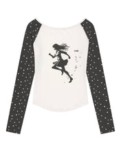 Load image into Gallery viewer, OJOS Star Raglan Long Sleeve Top Charcoal