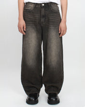 Load image into Gallery viewer, DWSE Washed Wide Denim Pants Charcoal